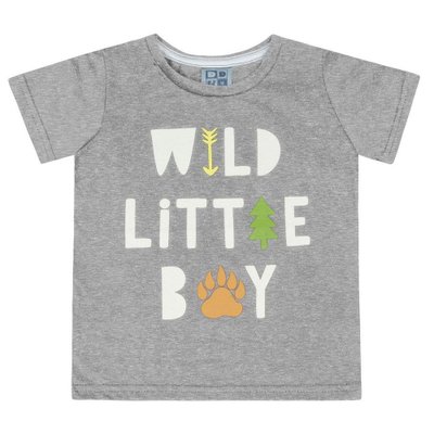 Camiseta Bebê Menino Wild Little Boy Mescla