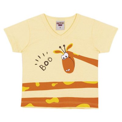 Camiseta Bebê Menino Girafa Amarela