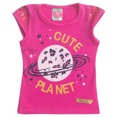 Blusa Kids Menina Cute Planet Pink