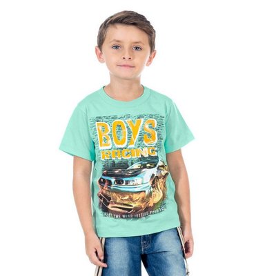 Camiseta Infantil Menino Boys Racing Verde