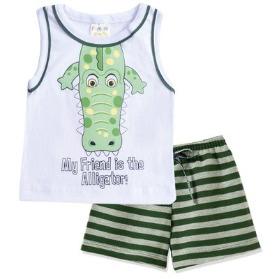 Conjunto Regata Bebê Menino Alligator Verde