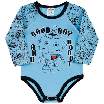 Body Bebê Menino Robot Azul