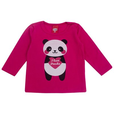 Blusa Bebê Menina Panda Pink