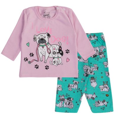 Pijama Bebê Menina Love Dog Rosa