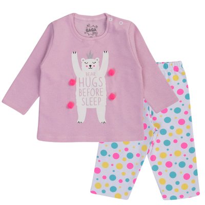 Pijama Bebê Menina Urso Polar Rosa