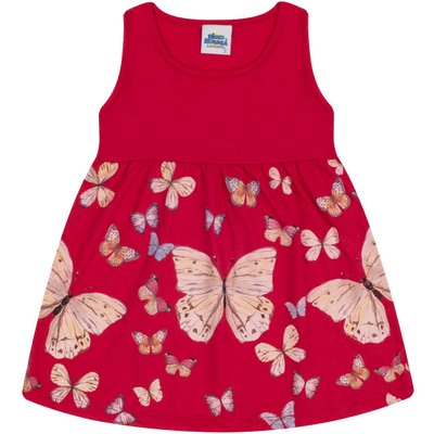 Vestido Kids Menina Butterfly Vermelho