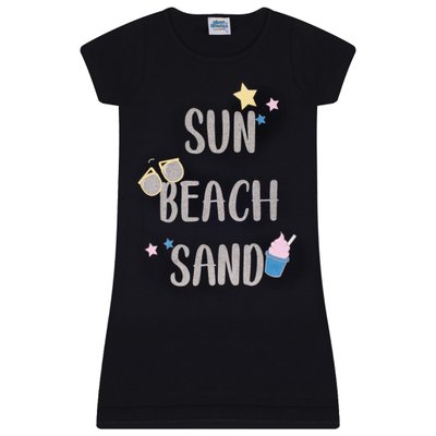 Vestido Infantil Menina Sun Beach Sand Preto