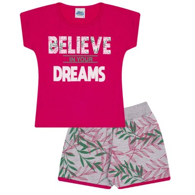 Conjunto Infantil Menina Believe Dreams Pink