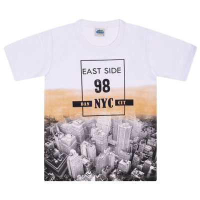 Camiseta Juvenil Menino NYC Branco