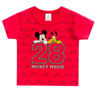 Camiseta Bebê Menino Mickey Mouse Vermelha - Brandili