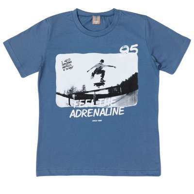 Camiseta Juvenil Menino Skatista Azul