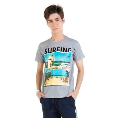 Camiseta Juvenil Menino Surfing Mescla