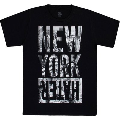 Camiseta Juvenil Menino New York Preta