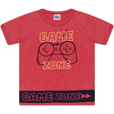 Camiseta Infantil Menino Game Zone Vermelha