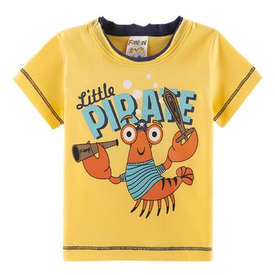 Camiseta Bebê Menino Little Pirate Amarela