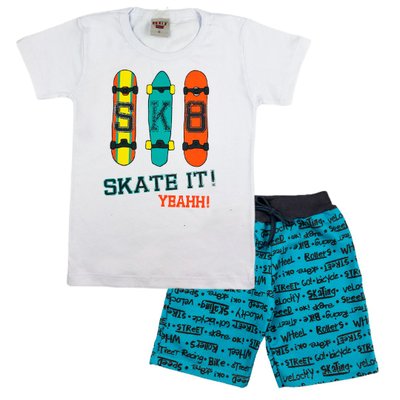 Conjunto Infantil Menino Skate It Branco