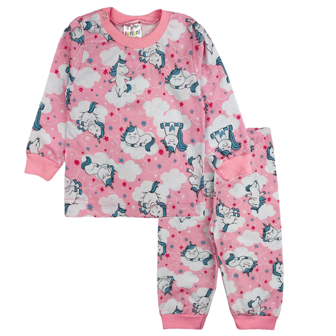 Pijama Bebê Menina Unicórnio Rosa