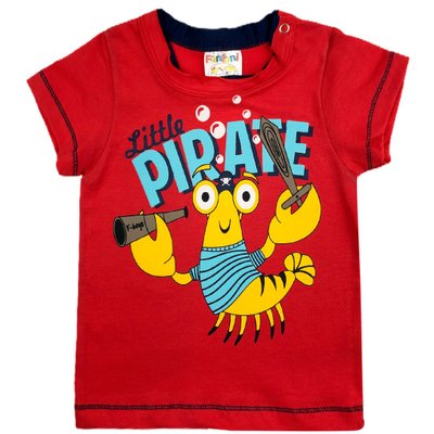 Camiseta Bebê Menino Little Pirate Vermelho