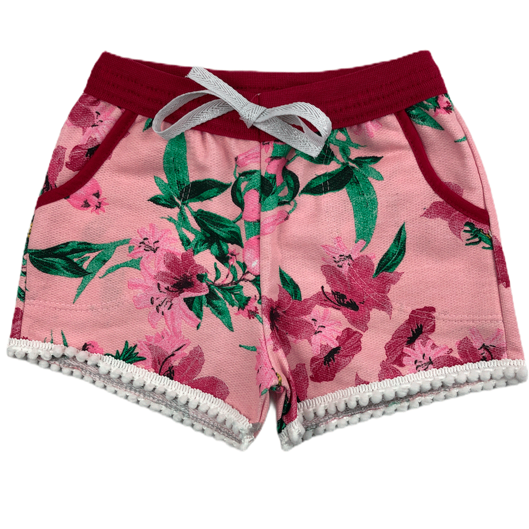 Shorts Infantil Menina Floral Rosa