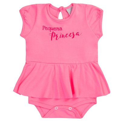 Body Vestido Bebê Menina Pequena Princesa Chiclete