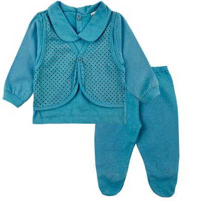 Pijama Bebê Menino Poá Azul