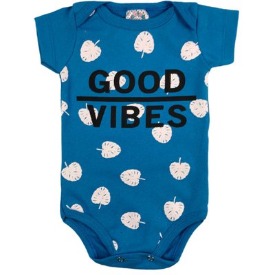 Body Bebê Menino Good Vibes Azul