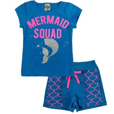 Conjunto Infantil Menina Mermaid Squad Azul