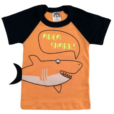 Camiseta Kids Menino Area Sharks Laranja