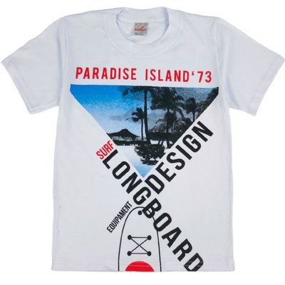 Camiseta Juvenil Menino Paradise Island Branca