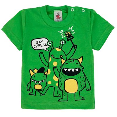 Camiseta Bebê Menino Monstrinhos Verde