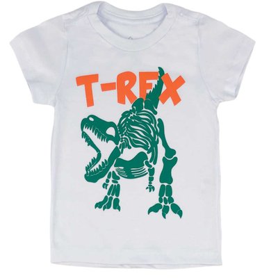 Camiseta Kids Menino T-Rex Branca