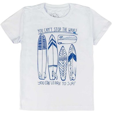 Camiseta Infantil Menino You Can Learn to Surf Branca