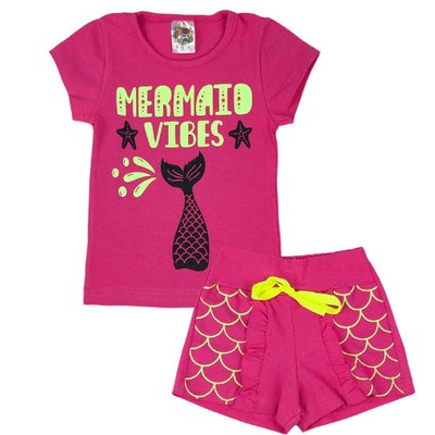 Conjunto Kids Menina Mermaid  Vibes Pink