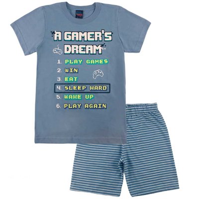 Pijama Infantil Menino Gamer's Azul