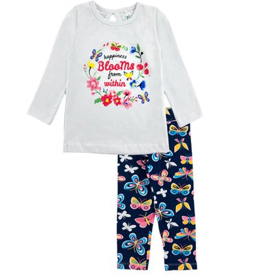 Conjunto Kids Menina Happiness Blooms From Within Branco