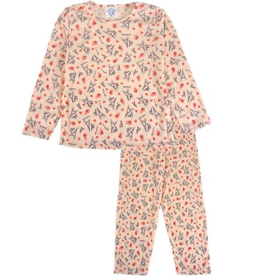 Pijama Infantil Menina Paris Salmão
