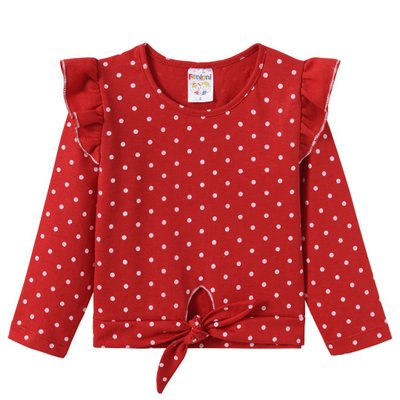 Blusa Infantil Menina Amarradinha Vermelha