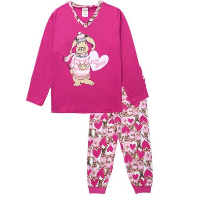 Pijama Infantil Menina Corações Pink Brilha no Escuro