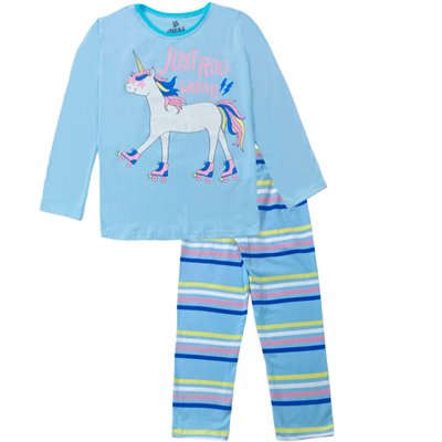Pijama Infantil Menina Unicórnio Azul