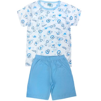Pijama Infantil Menino Bichinhos Branco com Azul
