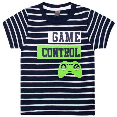 Camiseta Infantil Menino Game Control Marinho