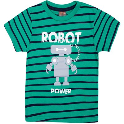 Camiseta Kids Menino Robot Verde