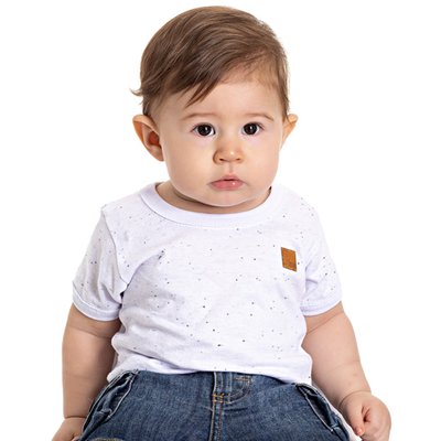 Camiseta Bebê Menino Little Boy Branco
