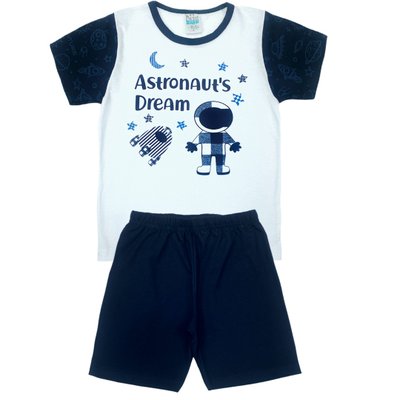 Pijama Infantil Menino Astronauta Branco com Marinho