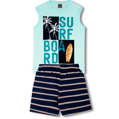 Conjunto Regata Infantil Menino Surf Board Azul