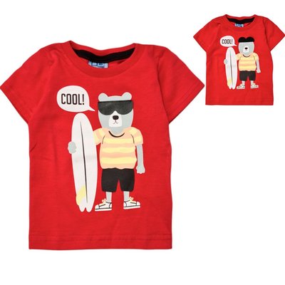 Camiseta Bebê Menino Cool Bear Vermelho
