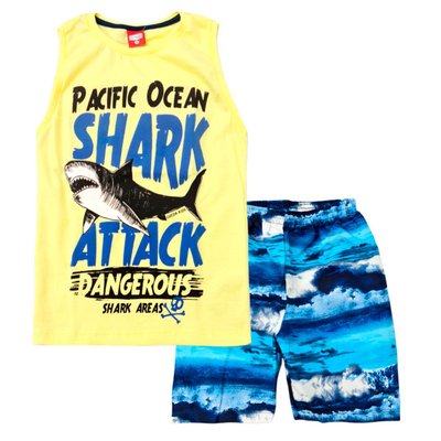 Conjunto Regata Infantil Menino Shark Attack Amarela