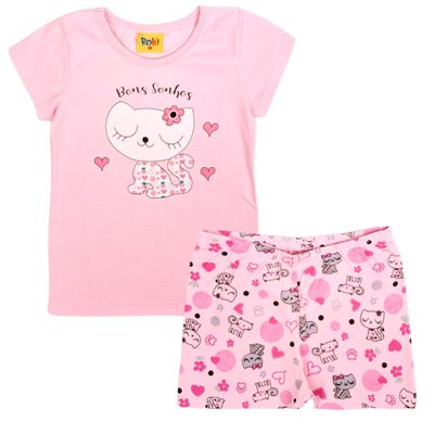 Pijama Kids Menina Bons Sonhos Rosa