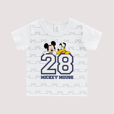 Camiseta Bebê Menino Mickey Mouse Branca - Brandili