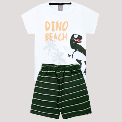 Conjunto Kids Menino Dino Beach Branco